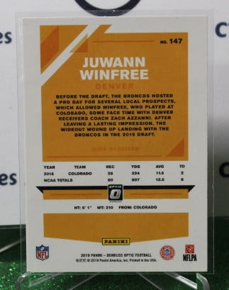 2019 PANINI DONRUSS OPTIC JUWANN WINFREE # 147 ROOKIE FOIL NFL DENVER BRONCOS GRIDIRON CARD