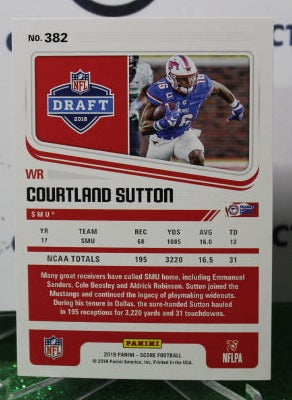 2018 PANINI SCORE COURTLAND SUTTON # 382 DRAFT ROOKIE NFL DENVER BRONCOS GRIDIRON CARD
