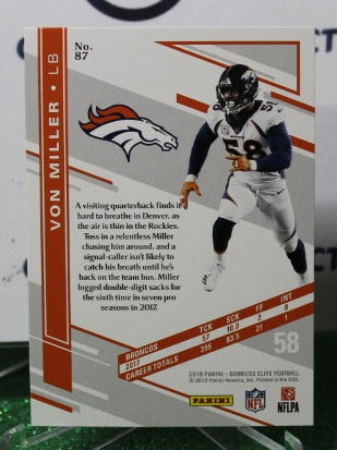 2018 PANINI DONRUSS ELITE VON MILLER # 87 NFL DENVER BRONCOS GRIDIRON CARD