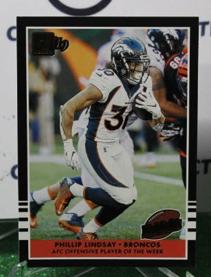 2019 PANINI DONRUSS PHILLIP LINDSAY # H-17 HIGHLIGHTS NFL DENVER BRONCOS GRIDIRON CARD