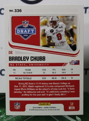 2018 PANINI SCORE BRADLEY CHUBB # 336 DRAFT ROOKIE NFL DENVER BRONCOS GRIDIRON CARD