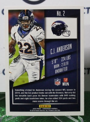2015 PANINI CONTENDERS C.J. ANDERSON # 2 NFL DENVER BRONCOS GRIDIRON CARD