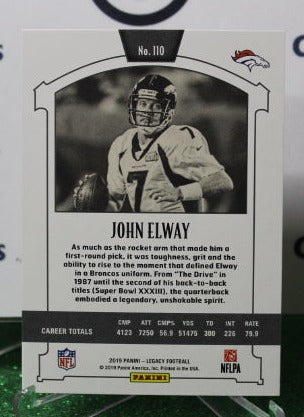 2019 PANINI LEGACY JOHN ELWAY # 110 NFL DENVER BRONCOS GRIDIRON CARD
