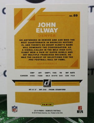 2019 PANINI DONRUSS JOHN ELWAY # 89 NFL DENVER BRONCOS GRIDIRON CARD
