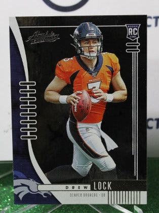 2019 PANINI ABSOLUTE DREW LOCK # 115 ROOKIE FOIL NFL DENVER BRONCOS GRIDIRON CARD