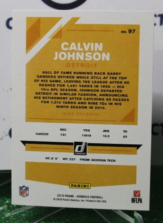 2019 PANINI DONRUSS CALVIN JOHNSON # 97 NFL DETROIT LIONS GRIDIRON CARD