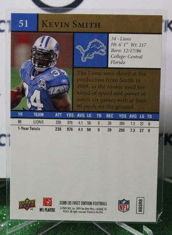 2009 UPPER DECK KEVIN SMITH # 51 GOLD NFL DETROIT LIONS GRIDIRON CARD