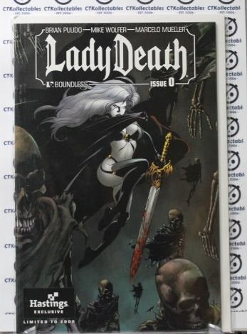 LADY DEATH # 0 HASTING EXCLUSIVE BOUNDLESS COMICS 2020 NM LIMITED TO 2000