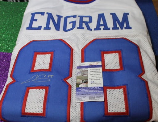 EVAN ENGRAM SIGNED WHITE NEW YORK GIANTS JERSEY # 88 XL JSA CERTIFIED