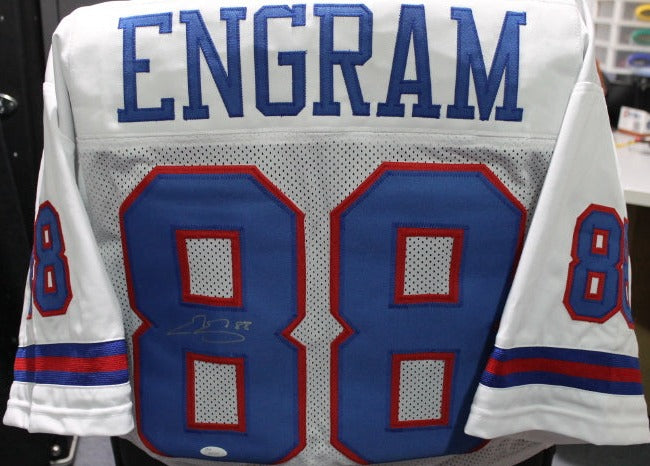 EVAN ENGRAM SIGNED WHITE NEW YORK GIANTS JERSEY # 88 XL JSA CERTIFIED