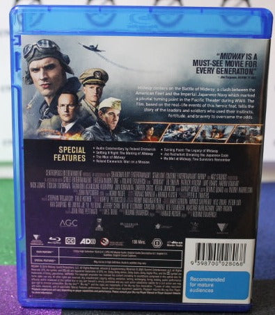 2019 MIDWAY WAR MOVIE BLU-RAY PREOWNED