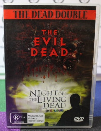 THE DEAD DOUBLE THE EVIL DEAD & NIGHT OF THE LIVING DEAD HORROR MOVIES DVD PREOWNED