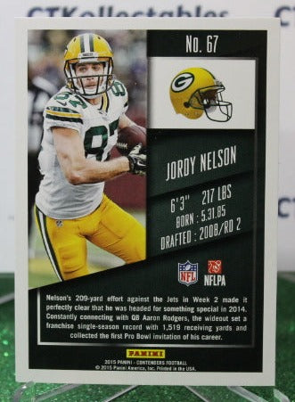 2015 PANINI CONTENDERS JORDY NELSON # 67 NFL GREEN BAY PACKERS GRIDIRON CARD