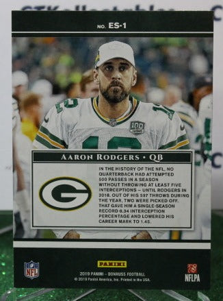 2019 PANINI DONRUSS AARON RODGERS # ES-1 ELITE SERIES NFL GREEN BAY PACKERS GRIDIRON CARD
