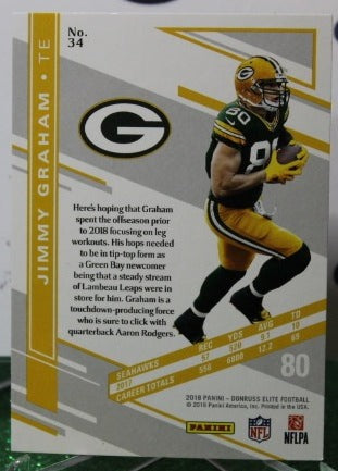 2018 PANINI DONRUSS ELITE JIMMY GRAHAM # 34 NFL GREEN BAY PACKERS GRIDIRON CARD