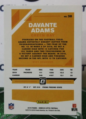 2019 PANINI DONRUSS OPTIC DAVANTE ADAMS # 38 NFL GREEN BAY PACKERS GRIDIRON CARD