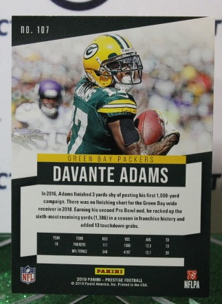 2019 PANINI PRESTIGE DAVANTE ADAMS # 107 NFL GREEN BAY PACKERS GRIDIRON CARD