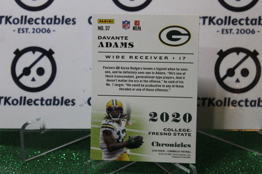 2020 PANINI CHRONICLES DAVANTE ADAMS # 37 NFL GREEN BAY PACKERS GRIDIRON CARD