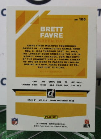 2019 PANINI DONRUSS BRETT FAVRE # 105 NFL GREEN BAY PACKERS GRIDIRON CARD