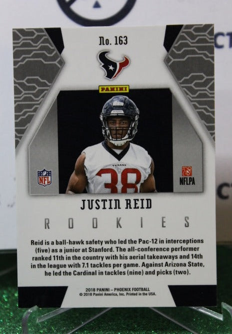 2018 PANINI PHOENIX JUSTIN REID # 163 ROOKIE NFL HOUSTON TEXANS GRIDIRON CARD