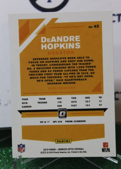 2019 PANINI DONRUSS OPTIC DeANDRE HOPKINS # 42 NFL HOUSTON TEXANS GRIDIRON CARD