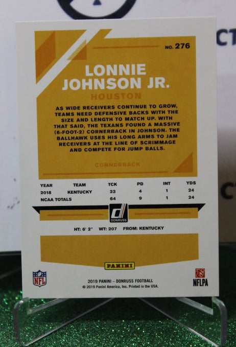 2019 PANINI DONRUSS LONNIE JOHNSON JR. # 276 ROOKIE NFL HOUSTON TEXANS GRIDIRON CARD