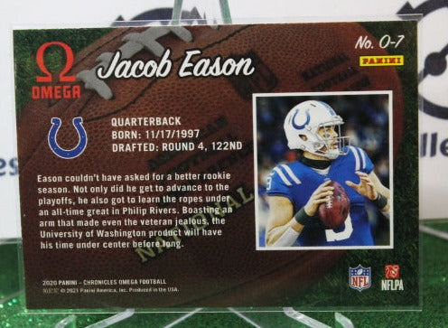 2020 PANINI CHRONICLES OMEGA JACOB EASON # O-7 ROOKIE NFL INDIANAPOLIS COLTS GRIDIRON CARD