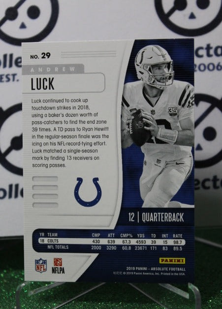2019 PANINI ABSOLUTE ANDREW LUCK # 29 NFL INDIANAPOLIS COLTS GRIDIRON CARD