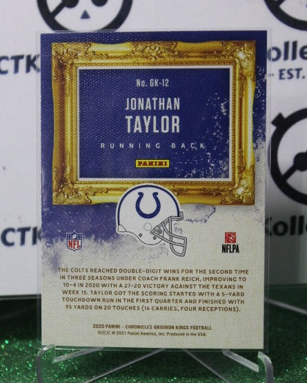 2020 PANINI CHRONICLES GRIDIRON KINGS JONATHAN TAYLOR # GK-12 ROOKIE NFL INDIANAPOLIS COLTS GRIDIRON CARD