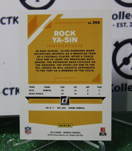 2019 PANINI DONRUSS ROCK YA-SIN # 266 ROOKIE 25/47 PURPLE NFL INDIANAPOLIS COLTS GRIDIRON CARD
