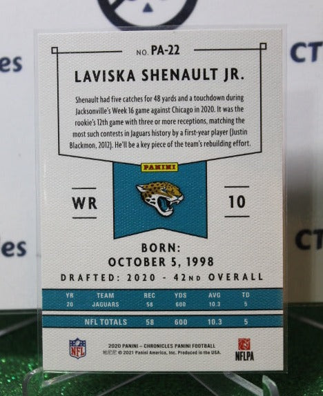 2020 PANINI CHRONICLES LAVISKA SHENAULT JR. # PA-22 ROOKIE NFL JACKSONVILLE JAGUARS GRIDIRON CARD