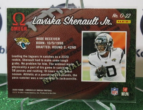 2020 PANINI CHRONICLES OMEGA LAVISKA SHENAULT JR. # O-22 ROOKIE NFL JACKSONVILLE JAGUARS GRIDIRON CARD