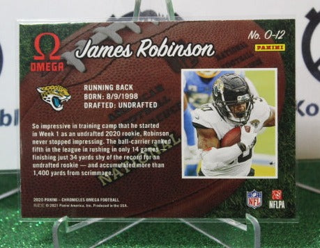 2020 PANINI CHRONICLES OMEGA JAMES ROBINSON # O-12 ROOKIE NFL JACKSONVILLE JAGUARS GRIDIRON CARD