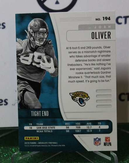 2019 PANINI ABSOLUTE JOSH OLIVER # 194 ROOKIE NFL JACKSONVILLE JAGUARS GRIDIRON CARD