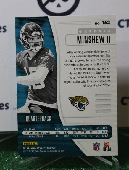 2019 PANINI ABSOLUTE GARDNER MINSHEW II # 162 ROOKIE NFL JACKSONVILLE JAGUARS GRIDIRON CARD