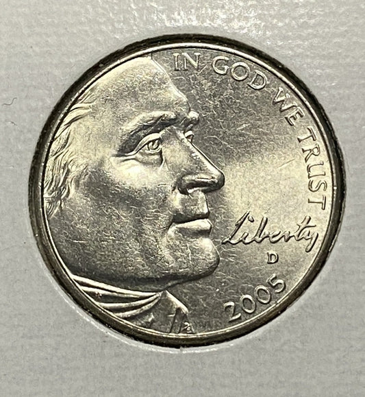 UNITED STATES BUFFALO NICKEL 2005 DENVER MINT VF+/AU CONDITION 5 CENT COIN