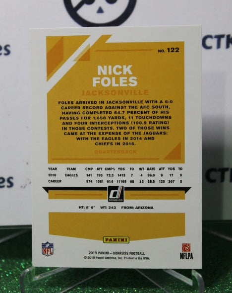 2019 PANINI DONRUSS NICK FOLES # 122 NFL JACKSONVILLE JAGUARS GRIDIRON CARD