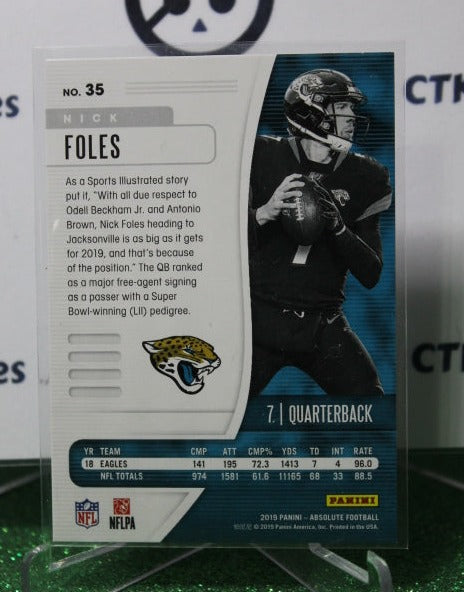 2019 PANINI ABSOLUTE NICK FOLES # 35 GREEN NFL JACKSONVILLE JAGUARS GRIDIRON CARD
