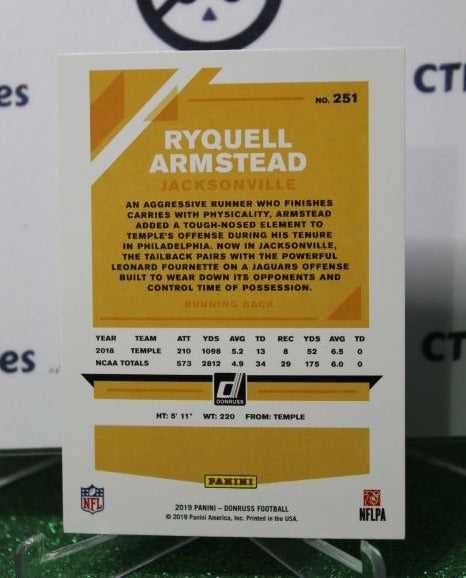 2019 PANINI DONRUSS RYQELL ARMSTEAD # 251 ROOKIE NFL JACKSONVILLE JAGUARS GRIDIRON CARD