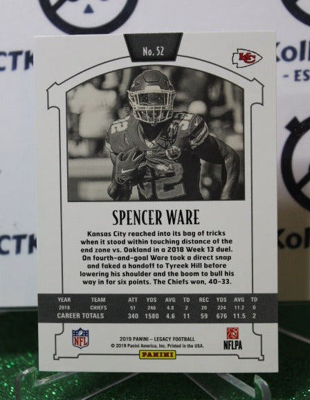 2019 PANINI LEGACY SPENCER WARE # 52 NFL KANSAS CITY CHIEFS GRIDIRON CARD