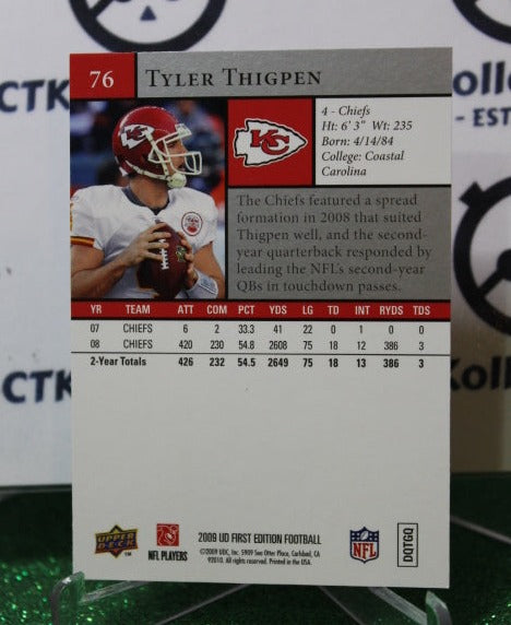 2009 UPPER DECK TYLER THIGPEN # 76 NFL KANSAS CITY CHIEFS GRIDIRON CARD