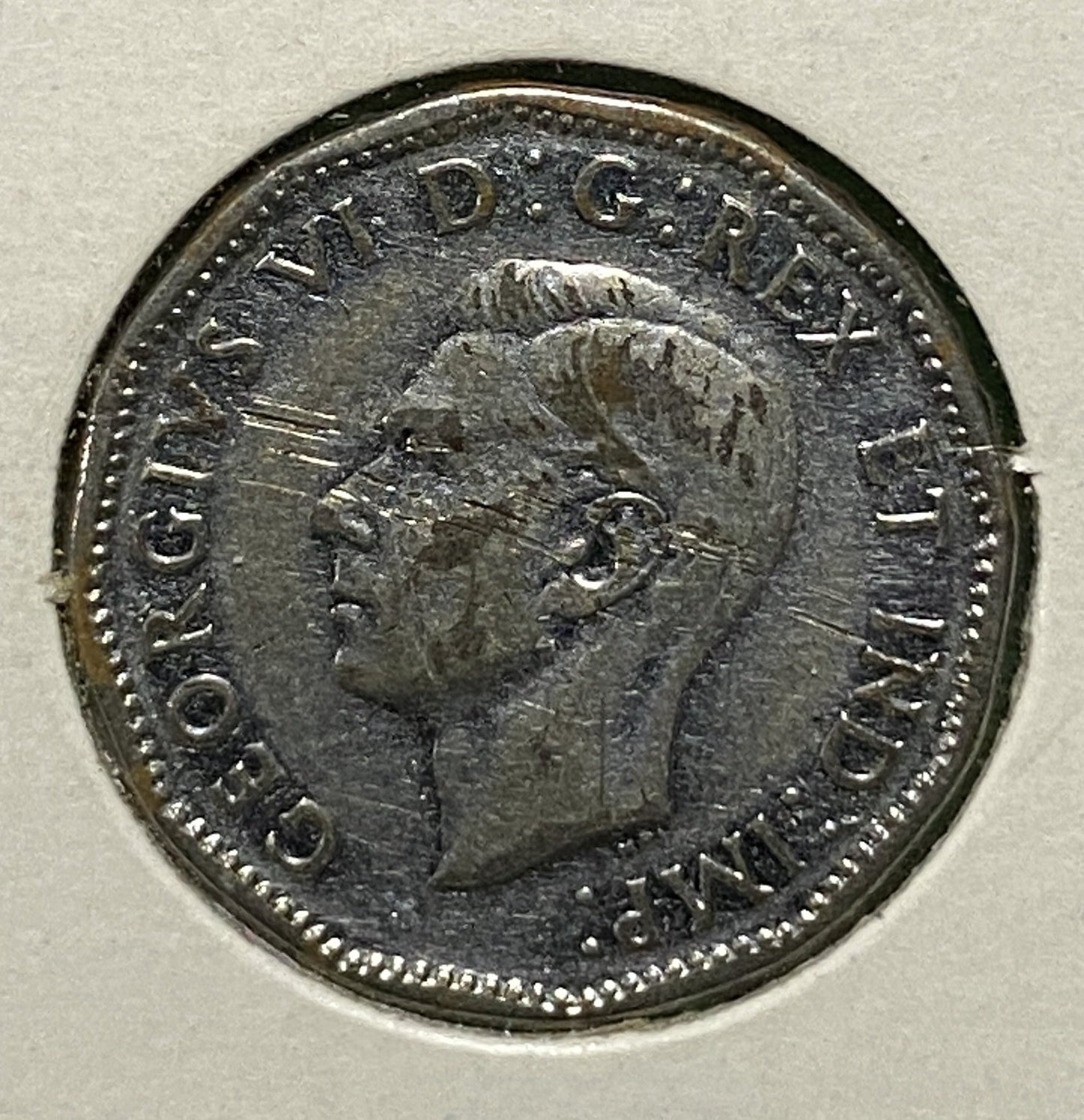 CANADIAN 1945 WAR VICTORY NICKEL 5 CENTS COIN GEORGE VI (F/VF)