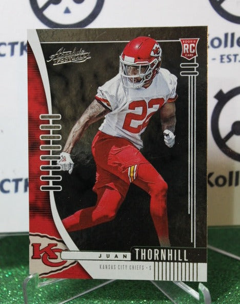 2019 PANINI ABSOLUTE JUAN THORNHILL # 164 ROOKIE NFL KANSAS CITY CHIEFS GRIDIRON CARD