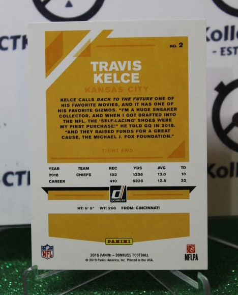 2019 PANINI DONRUSS TRAVIS KELCE # 2 NFL KANSAS CITY CHIEFS GRIDIRON CARD