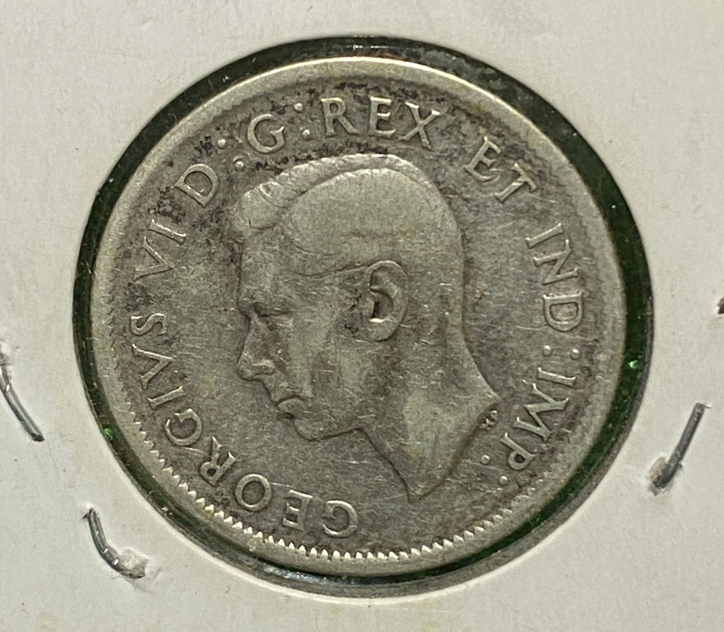 CANADIAN 1938 SILVER 25 CENTS QUARTER COIN KING GEORGE VI VG+ / FINE CONDITION