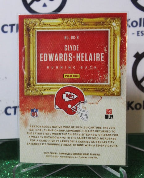 2020 PANINI CHRONICLES GRIDIRON KINGS CLYDE EDWARDS-HELAIRE # GK-8 ROOKIE NFL KANSAS CITY CHIEFS GRIDIRON CARD