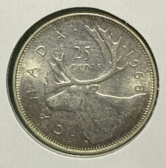 CANADIAN 1968 SILVER 25 CENTS QUARTER COIN Queen Elizabeth II UNC / BU CONDITION