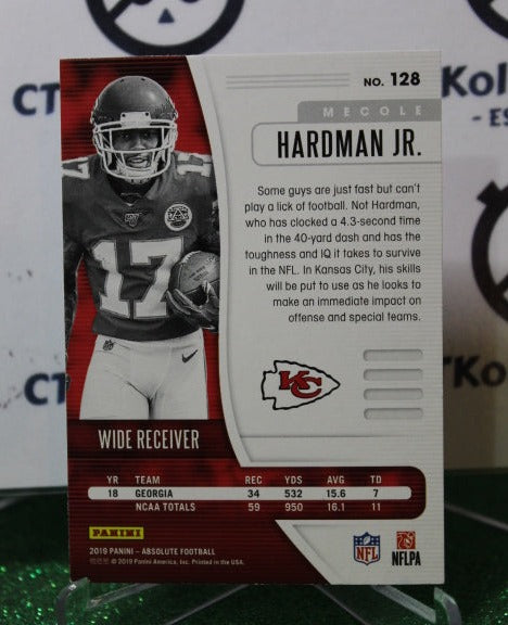 2019 PANINI ABSOLUTE MECOLE HARDMAN JR. # 128 ROOKIE NFL KANSAS CITY CHIEFS GRIDIRON CARD