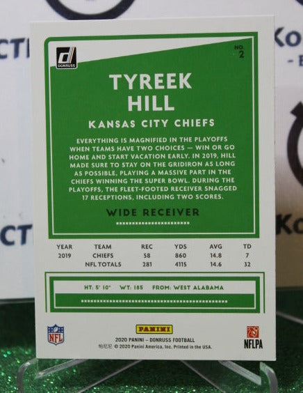 2020 PANINI DONRUSS TYREEK HILL # 2 NFL KANSAS CITY CHIEFS GRIDIRON CARD