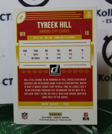 2018 PANINI DONRUSS TYREEK HILL # 139 NFL KANSAS CITY CHIEFS GRIDIRON CARD